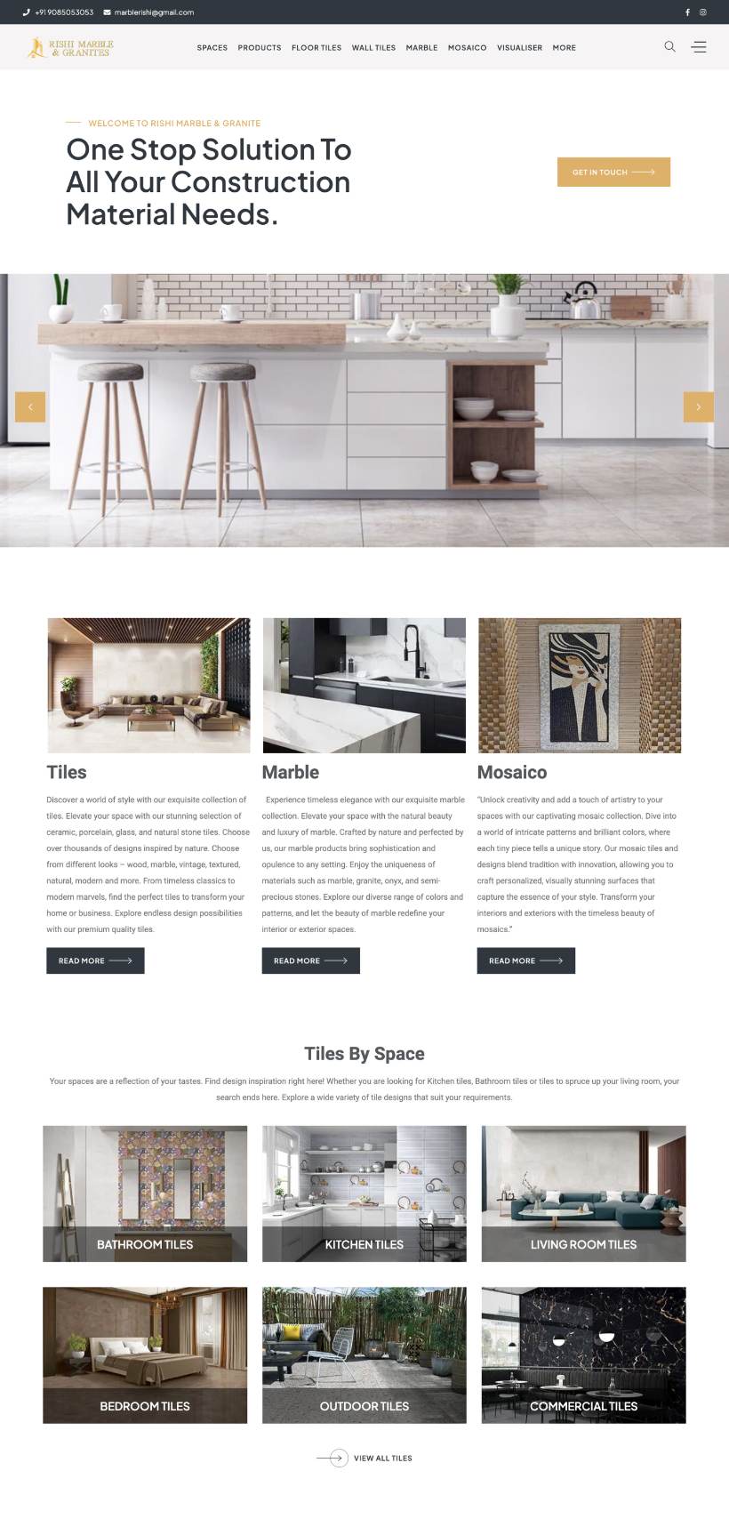 Rishi Marble & Granites website